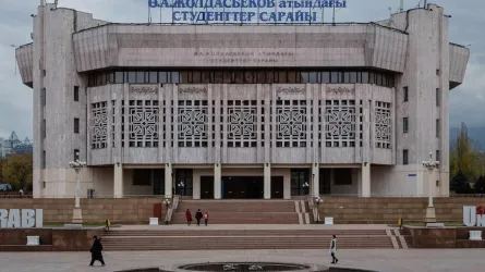 Дворец студентов имени У. А. Жолдасбекова в Алмате, Казахстан.Дворец является концертным залом и